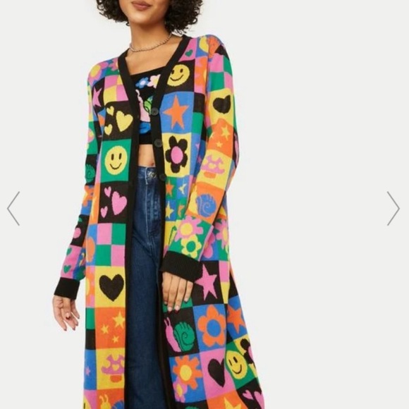 Dressed in LALA Sweaters - 100% Cotton HAPPY IN MY MIND KNIT CARDIGAN Dolls Kill x Delia’s
